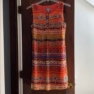 Sleeveless dress in coral